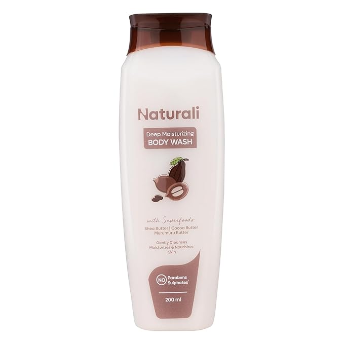 N.a.t.u.r.a.l.i | Deep Moisturising Body Wash | Shea Butter Cocoa Butter and Murumuru Butter | Gently Cleanses Deeply Hydrates and Nourishes Skin for unisex 200ml.
