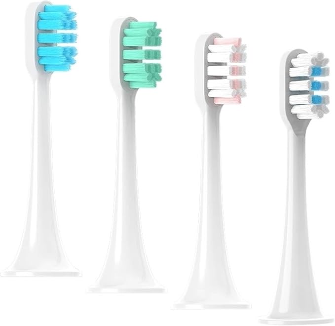 Compatible for Xiaomi Mijia T300/T500/T700 Electric Toothbrush Heads Replaceable Refill Nozzles 4Colors with Anti-Dust Caps(4 Pink)