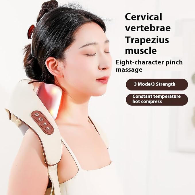 Therapexa Neck &amp Shoulder MassagerCordless Neck Massager with Heat6D Deep Kneading Shiatsu Massager for BackShoulder &amp Leg Pain Relief(White)