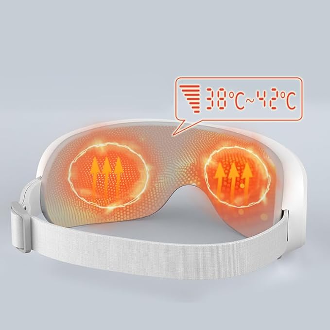 ME JO Eye Massager with Heat and Cooling – Eye Strain Relief – Birthday Gifts Eye Mask for Dry Eyes Sleep &amp Stress Relief for Women Men Mom &amp Dad