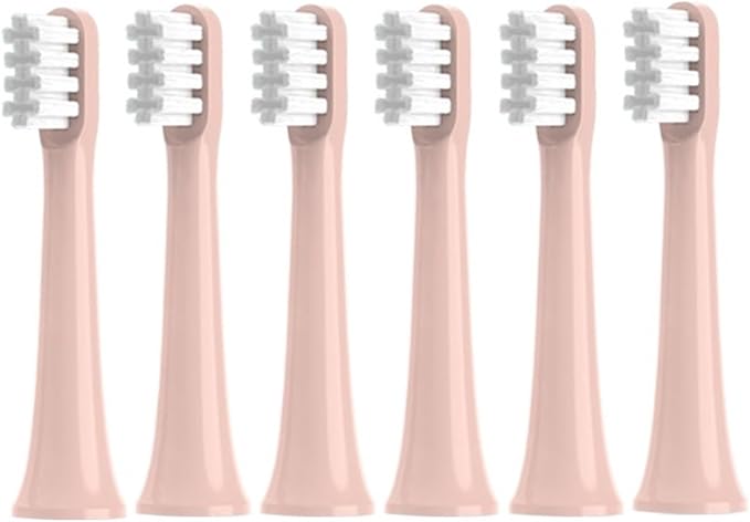 4/6PCS Brush HeadsCompatible for T100 Soft Bristle Vacuum Nozzles Refills Electric Toothbrush Head(6pink)