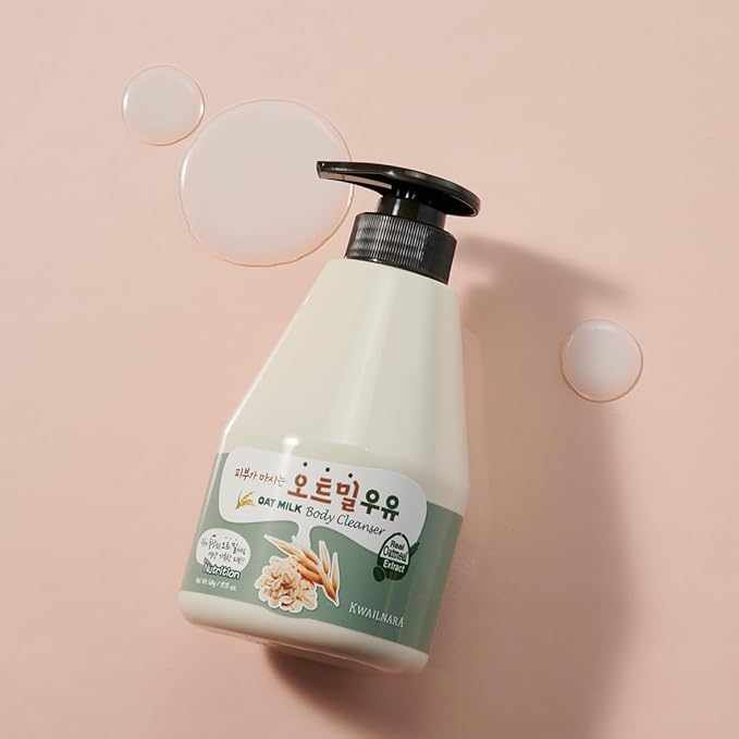 WELCOS Kwailnara Peach &amp Oat Milk Body Wash Set – Nourishing &amp Soothing Korean Skincare Duo with Vitamin C &amp Milk Proteins 560g / 19.75oz Each