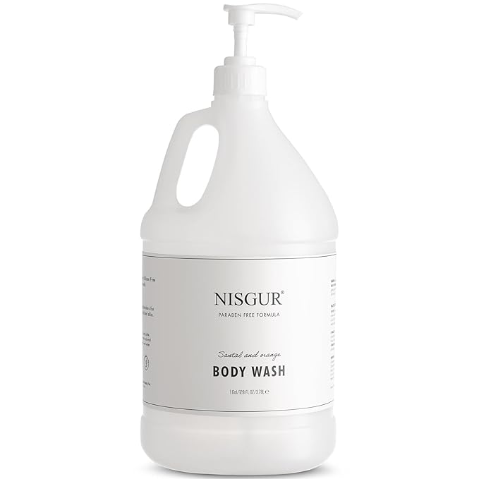 Hotel Body Wash in Gallon Size 1 Gallon Each Total 2 Gallon Jugs with Extra Pump Dispenser to Refill Wall-mounted and Stand Dispenser Aloe vera Green Tea Extract Infused Hotel Toiletries