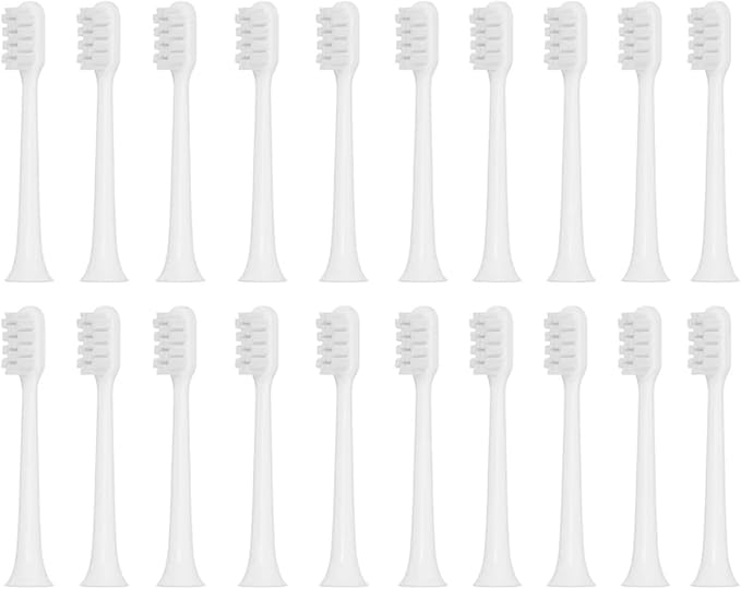 Compatible with Replacement Toothbrush HeadsCompatible for T200/T200C Vacuum Soft Bristle(White-20pcs)