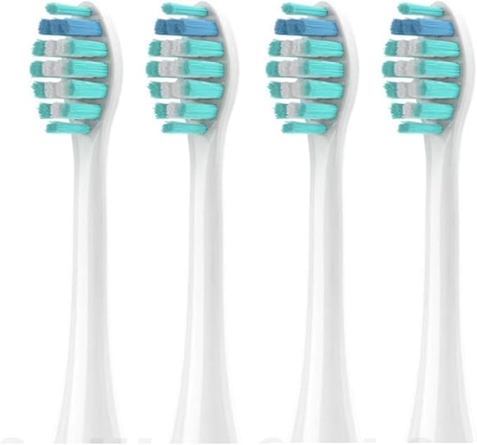 Compatible for Sonicool Electric Toothbrush Head 051B Cleaning Replacement Bristle Brush Heads Nozzles(4PCS White)