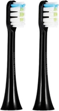 Electric Toothbrush Heads Replacement Compatible for SOOCASX1 X3 X3U X5 Teeth Brush Replacement Heads(Black 2 pcs)