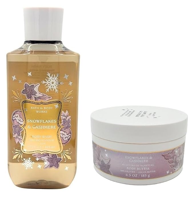 Bath &amp Body Works Snowflakes and Cashmere Shower Gel and Body Butter Gift Set