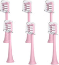 6PCS Compatible for Xiaomi SOOCAS X3 X5 X3U X1 V1 V2 Replacement Head Bristle Sonic Electric Nozzles with Anti-dust Cap(6PCS Pink)
