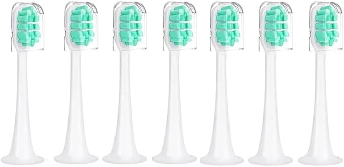 Compatible For Xiaomi Compatible For MijiaT300/T500/T700 Replacement Brush Heads With Caps Sealed Package Soft Heads For Sonic Electric Toothbrushes(7pcs Green)