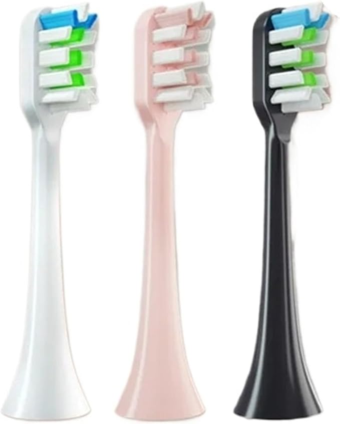 12pcs Brush Heads Sonic Electric Toothbrush Soft Bristle Nozzles Compatible for SOOCAS X3/X3U/X5 Replacement Clean Tooth(12pcs 3colors)