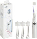 Brilliant Lumi 360 Round Head Travel Sonic Electric Toothbrush for Adults - Tooth Brush with LED Microfiber Bristles Gentle Sonic Technology for a Brilliant Smile Vibrating Toothbrush 4 Brush Heads