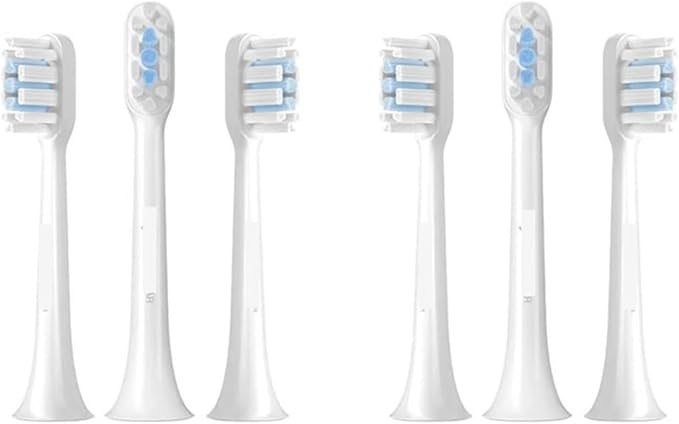 Compatibility for Xiaomi Mijia T301/T302 Sonic Electric Toothbrush Head 3pcs Soft for T301 Brush Teeth Nozzles(6PCSWhite)