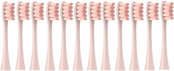 12PCS Replacement Brush Heads Compatible for Oclean X/X PRO/ Z1/ F1/ One/Air 2 /SE Sonic Electric Toothbrush Soft Bristle Nozzles(12Pink)