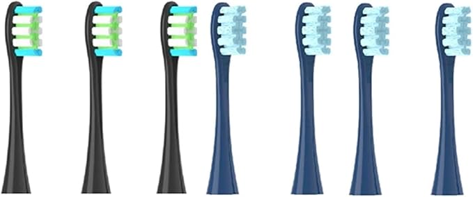 Compatible for Oclean - 7pcs Replacement Brush Heads Fit Flow/X/X PRO/Z1/F1/One/Air 2/SE Soft Dupont Bristle Vacuum Packaging(3black 4dark Blue)