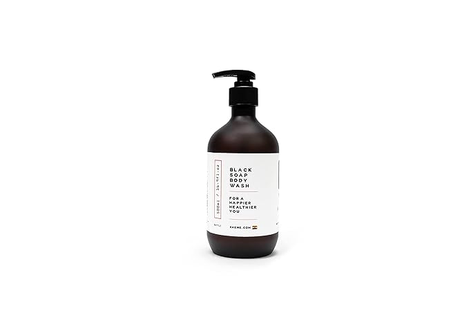 KAEME.COM ETERNAL African Black Soap Body Wash-Deep Cleansing &amp Moisturizing With Natural AntioxidantAntifungal Hydrating Formula for Sensitive Acne-Prone SkinSulfateParaben Free(500mL /16.9Fl