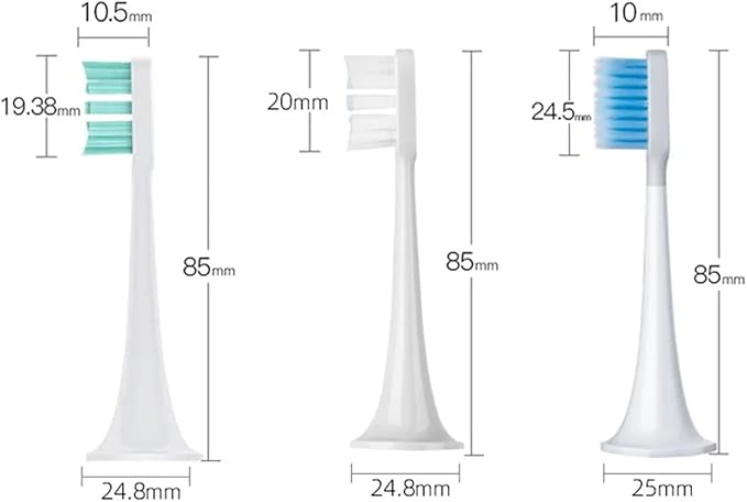 Compatible for Mijia T300/T500/T700 Sonic Toothbrush Heads Replaceable Refill Nozzles 4 Colors with Caps 4/20Pcs(20Wite)