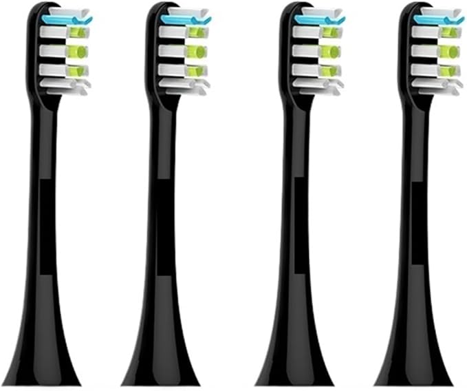 Compatible for SOOCAS Electric Toothbrush Heads Replacement X1 X3 X3U X5 Teeth Brush(Black 4 pcs)