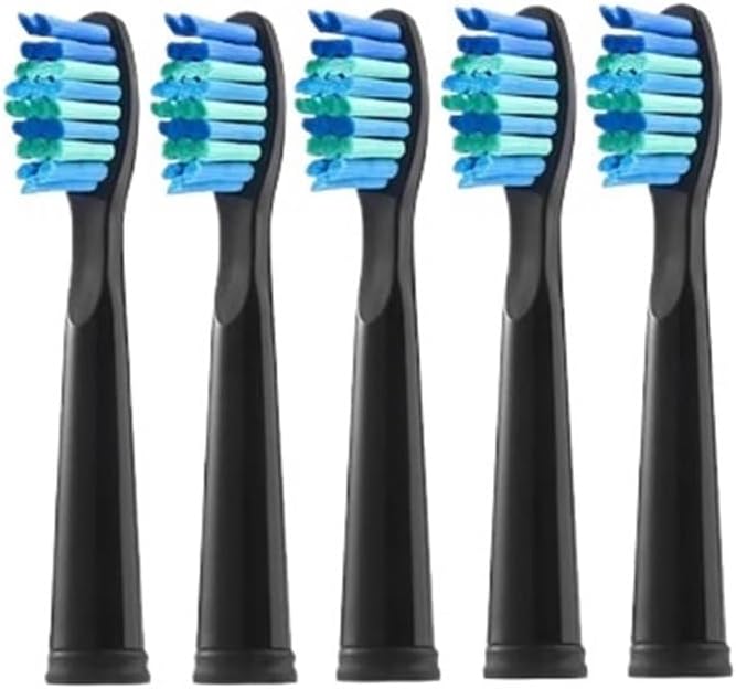 Replacement Electric Toothbrush Head Compatible for Fairywill Refills FW-D1/FW-D3/FW-D7(5 PCS BK)