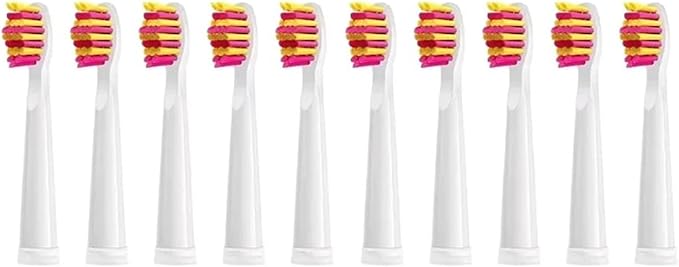 5-10Pcs Replacement Brush Heads for Seago Fairywill Electric Toothbrush FW SG 507 508 515 551 917 959 908 Dupont Bristle(10pcs Pink)
