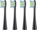 4pcs/6pcs Brush Heads Compatible for Toothbrushes Universal Vacuum Sealed Packaged(4pcs Black)