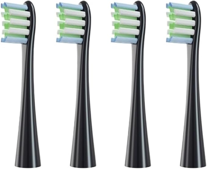 4pcs/6pcs Brush Heads Compatible for Toothbrushes Universal Vacuum Sealed Packaged(4pcs Black)