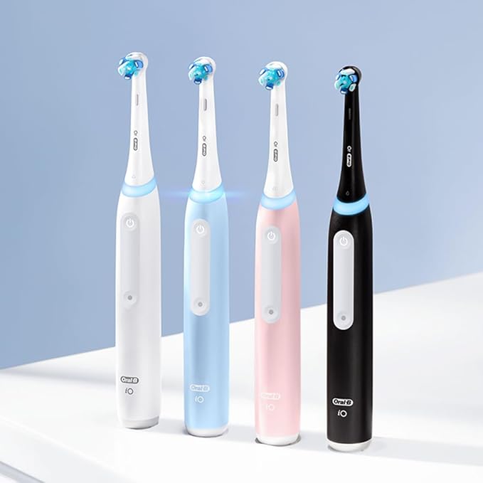 Oral-B Rechargeable Electric Toothbrush iO3 Clean &amp Protect 3 Cleaning Modes Visual Pressure Sensor to Protect Gums Blue