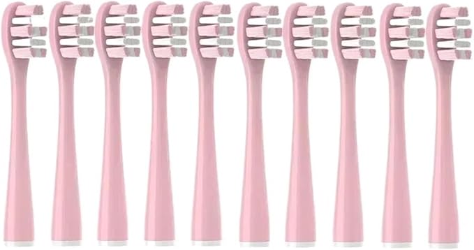 10PCS Vacuum Replacement Brush Heads Compatible for Y1S/Y4/U1/U2/U3/P1/P4 Soft Toothbrush Clean Nozzles(10PurePink)
