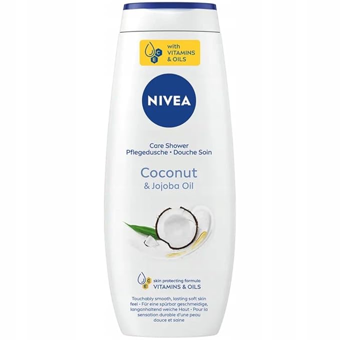 NIVEA Coconut &amp Jojoba Oil Nourishing Shower Gel 3-Pack 500 ml Each – Mild Daily Body Cleanser with Tropical Coconut Fragrance for Everyday Use