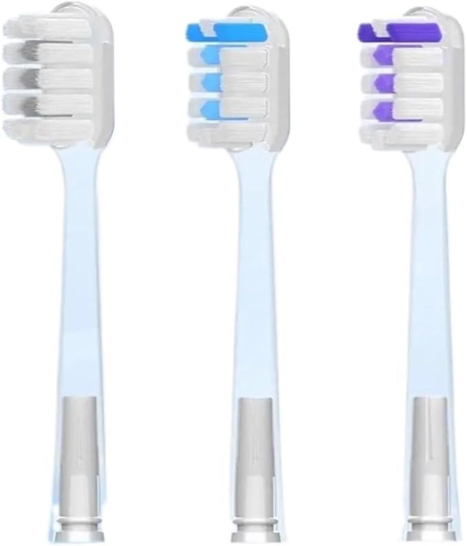 10 Pcs Replacement Toothbrush HeadsCompatible for Laifen Wave Electric Transparent(5blue 5violet)