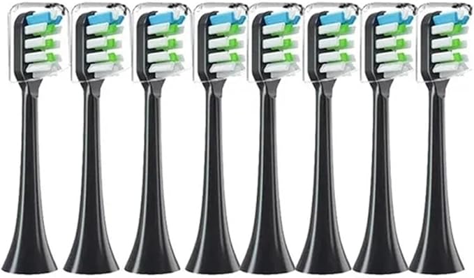 Sonic Electric Toothbrush Heads Compatible for Xiaomi SOOCAS X3 X5 X3U X1 V1 V2 Replacement Nozzles with Anti-dust Cap(7pcs Black)