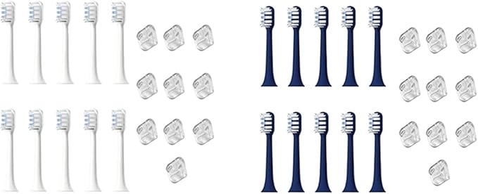 Compatible for MIJIA T301 MES605 T302 MES608 T501 MES607 Replacement Electric Tooth Brush Heads(White B)