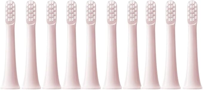 10PCS Compatible for MIJIA T100 Replacement Brush Heads Sonic Toothbrush Vacuum Soft Bristle Suitable Nozzles(10Pink)