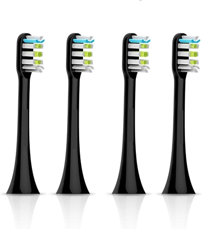 2/4Pcs Compatible for SOOCAS Sonic Electric Toothbrush Heads Replacement X1 X3 X3U X5 Teeth Brush(Black 4 pcs)