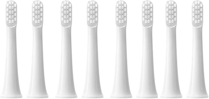 8PCS Compatible for T100 Replacement Brush Heads Sonic Electric Toothbrush Vacuum Soft Bristle Suitable Nozzles(8White)