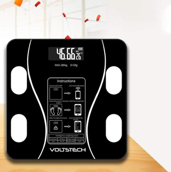 Smart Scale for Body Weight Digital Bathroom Scale with BMI Muscle Mass Bluetooth Body Fat Scale Body Composition Analyzer with Smart APP Sync Weight Scale 400 lbs - Black