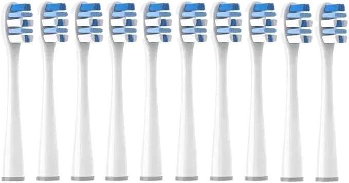 10PCS Vacuum Replacement Brush Heads Compatible for Y1S/Y4/U1/U2/U3/P1/P4 Soft Sonic Electric Toothbrush Clean Nozzles(10PureWhite)