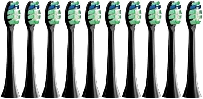 10PCS Replacement Brush Heads Compatible for Philips HX6930 HX6064 Sonic Electric Toothbrush Vacuum Soft Bristle Nozzles(10Black)
