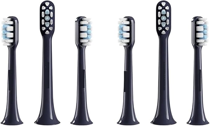 T301/T302 Sonic Electric Toothbrush Head 3/6pcs Soft Compatible for T301 Brush Teeth Nozzles(6PCS Blue)