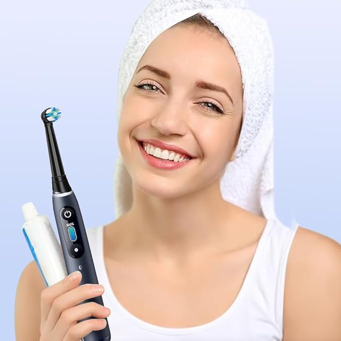 IO Replacement Heads Compatible with Oral B IO 2/3/4/5/6/7/8/9/10/Deep Clean Electric Toothbrushes Brush Heads Compatible with Oral B IO with Medium Bristles (12 Black)