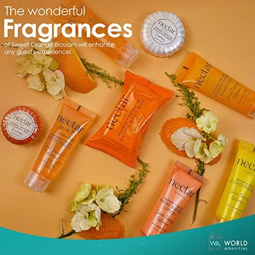 Nectar Bulk Body Wash - Sweet Orange Blossom Mini Travel Size Toiletries - Hotel Amenities Airbnb Rentals Suitable for All Skin Types (1.00 Fl Oz 25 Count)