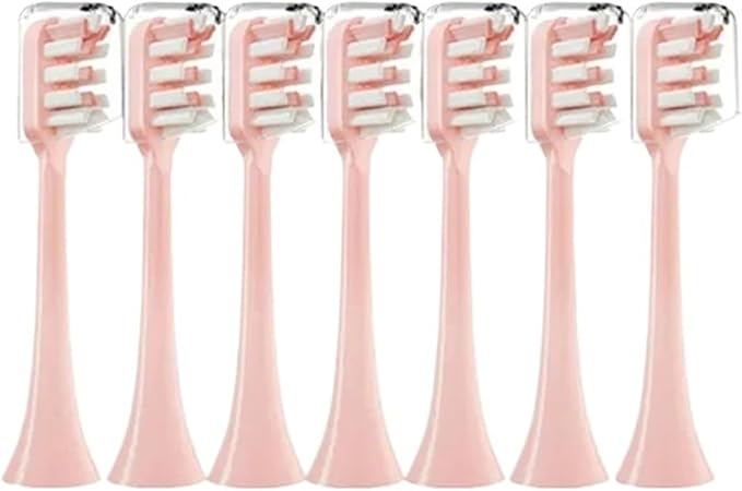 Sonic Electric Toothbrush Heads Compatible for X3 X5 X3U X1 V1 V2 Replacement Nozzles with Anti-dust Cap(7pcs Pink)