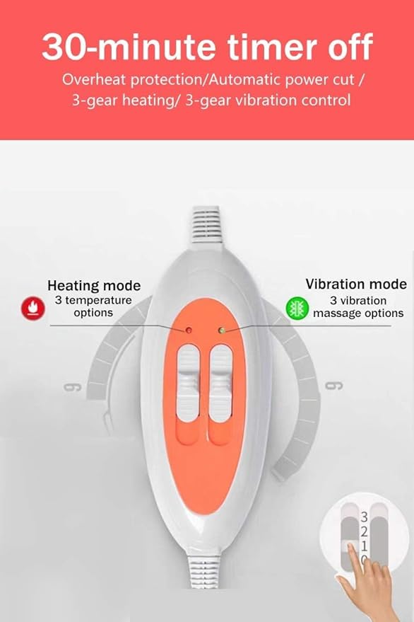 Electric Slimming Heating Belt-with 12 Natural Jade Tourmalines Hot Compress and Vibration Function-360° Full Circle Heating-Help Relieve Back and Waist Pain-50×11 Inches PU Material