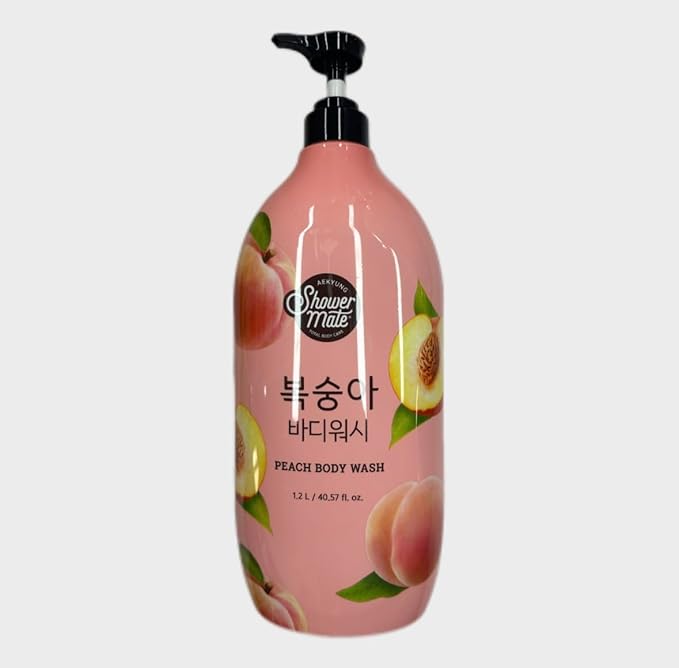 Shower Mate Peach Body Wash Pink 40.57 fl oz Fruit-Scented Bath and Shower Gel 1.2L