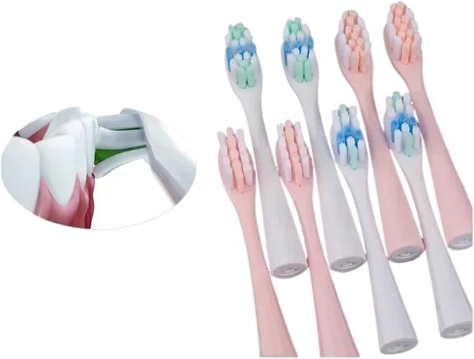 ReplacementCompatible for Usmile Y1/U1/U2 Toothbrush Heads Smart Electric Tooth Clean Brush Nozzles 4/10Pcs/Set(4PinkWhiteR)