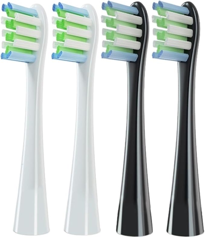 Replaceable Brush HeadsCompatible for X/X PRO/ Z1/ F1/ One/Air 2 /SE Electric Toothbrush Nozzles Vacuum Package(2whtie2black)
