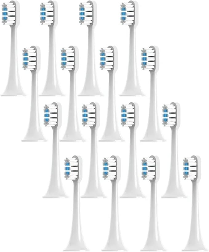 Compatible for T300 Replacement Toothbrush Heads Electric Vacuum Soft Bristle Brush 4/8/12/16PCS(T300White Blue-16pcs)