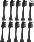 Replacement Brush Heads ONLY Compatible with Pursonic S500/ S520/S522 models Sonic Electric Toothbrush 10 Count Replacement Toothbrush Heads with Cover for Pursonic BLACK