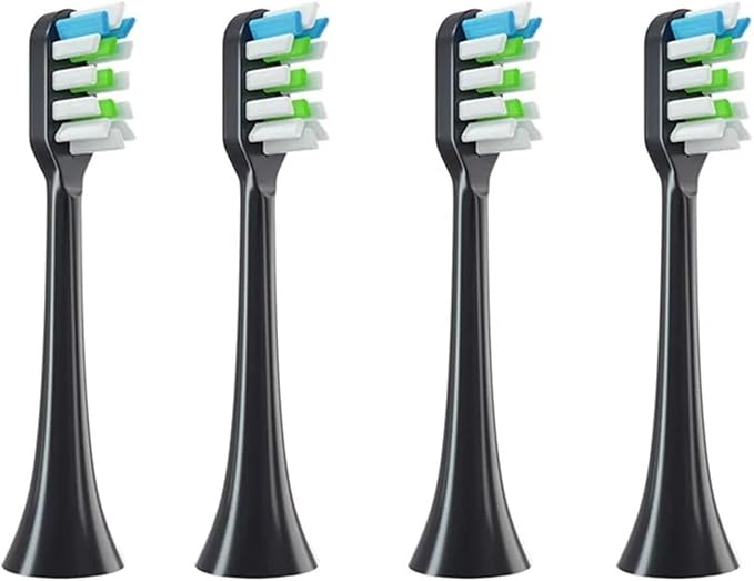 4-16Pcs Replacement Brush HeadsCompatible for SOOCAS X3/X3U/X5 Clean Soft Sonic Electric Toothbrush(16Black)
