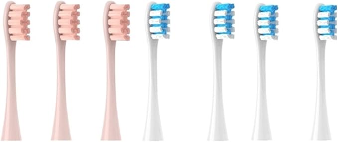 Compatible for Oclean Flow/X/X PRO/ Z1/ F1/ One/Air 2 /SE Brush Heads Soft Sonic Toothbrush Vacuum Bristle 7pcs Replacement(3Pink 4Blue)
