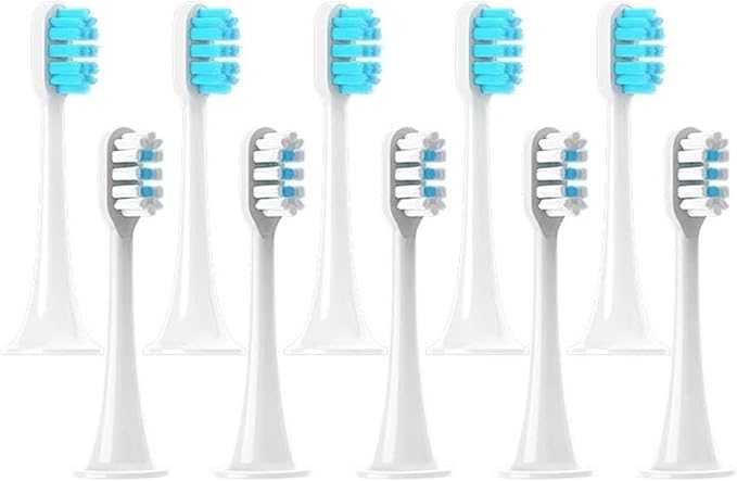 Hot Replacement Brush HeadsCompatible for Xiaomi Mijia T300/T500/T700 for Electric Toothbrushes with Caps Sealed Package Soft(5Blue5Whit)